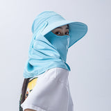 US Stock Sun Protection Fishing Hat with Face Neck Cover Flap UPF 50+