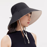 Women's Reversible Bucket Hat Wide Brim Sun Cap UPF50+ Waterproof