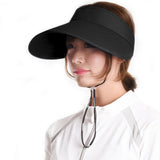 US Stock Unisex Large Brim Sun Visor Cap UPF 50+ Sun Protection Hat