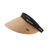 US Stock Straw Sun Visor Hat UPF 50+ Anti-UV Summer Beach Cap