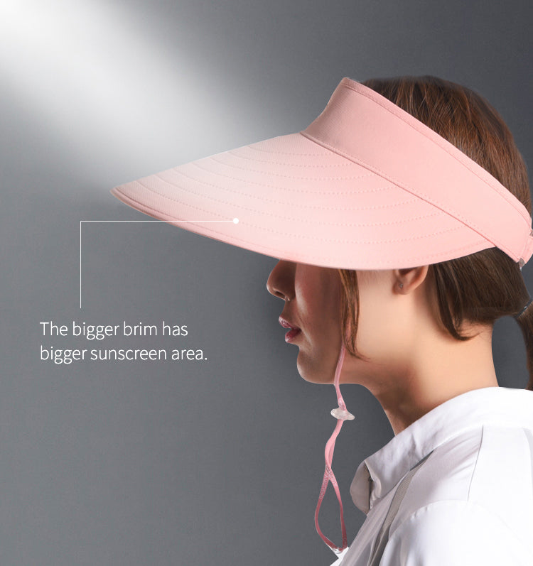 US Stock Unisex Large Brim Sun Visor Cap UPF 50+ Sun Protection Hat
