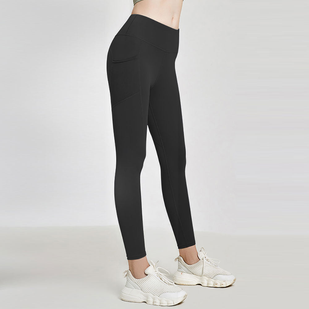 US Stock High-Waist Yoga pants with Mesh Pocket Workout Leggings
