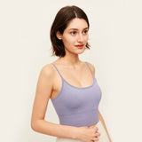 US Stock Women's Sexy Crop Top Seamless Underwear Tank Camisole UPF 50+