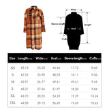 US Stock Fork Lapel Loose Women's Wool Plaid Shirt Jacket