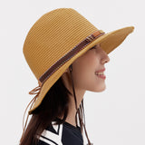 Unisex Classic Straw Lifeguard Hat Sun Protection Beach Cap UPF50+