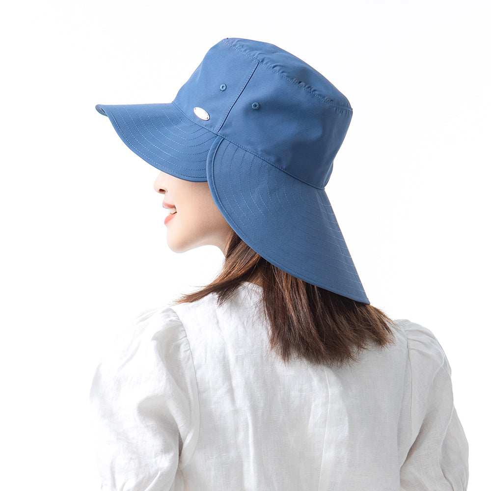 US Stock Unisex Wide Brim Bucket Hat with Neck Flap UPF 50+ UV Protection