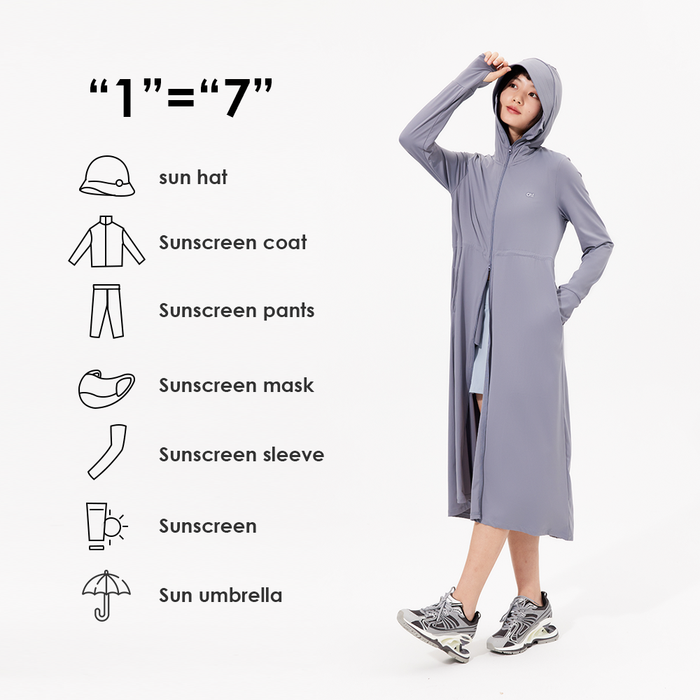 US Stock Women's Sun Protection Trench Long Hoodie UPF 50+
