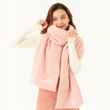 US Stock Dual-sided Fleece Long Scarf Warm Wrap Shawl with Pockets for Cold Winter Season