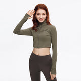 Women's Breathable Cropped Jacket UPF 50+ Long Sleeve Sun Protection Coat Tops