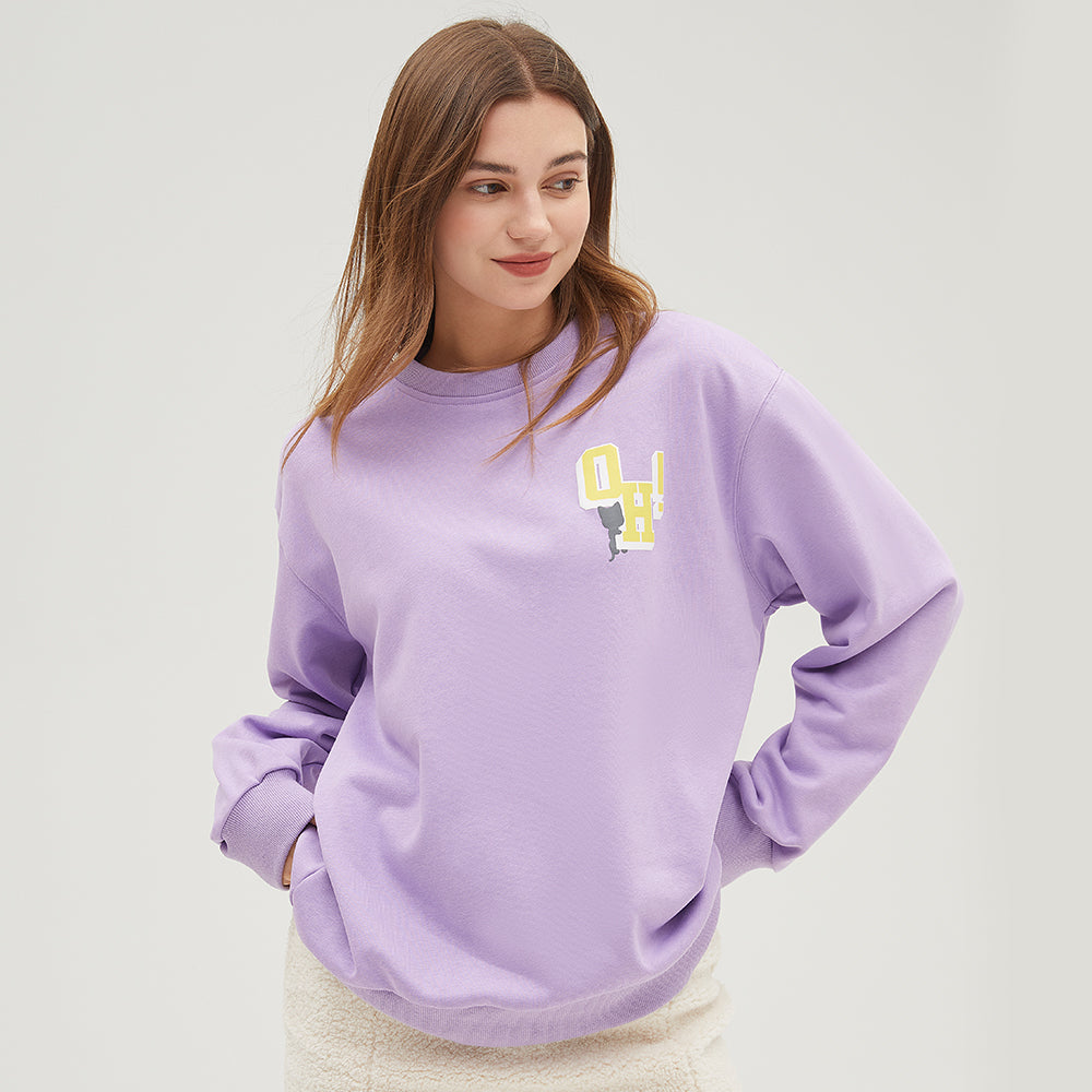 Women's Casual Long Sleeve Solid Lightweight Pullover Tops Loose Sweatshirt with Pocket