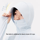 Women's Sun Protection Hoodie Long Sleeve Full Cover Cooling Mid Length Long Trench UPF 50+