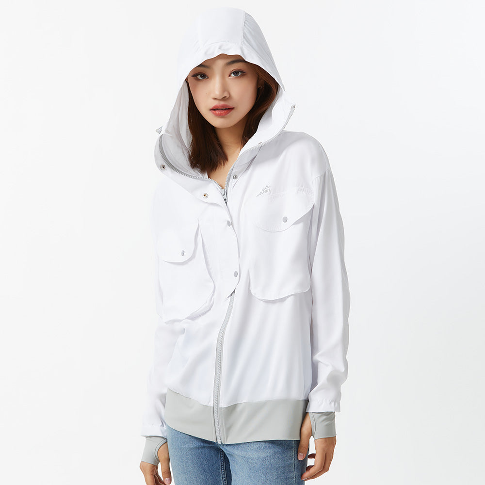 US Stock Women's Sunscreen Hoodie Jacket Anti-UV UPF50+ Coat