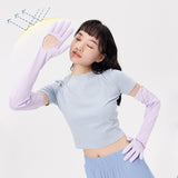 Women's Sun Protection Arm Sleeves Gloves Full Finger Empty Palm Touchscreen Gloves UPF50+