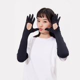 Women's Sun Protection Arm Sleeves Gloves Full Finger Empty Palm Touchscreen Gloves UPF50+
