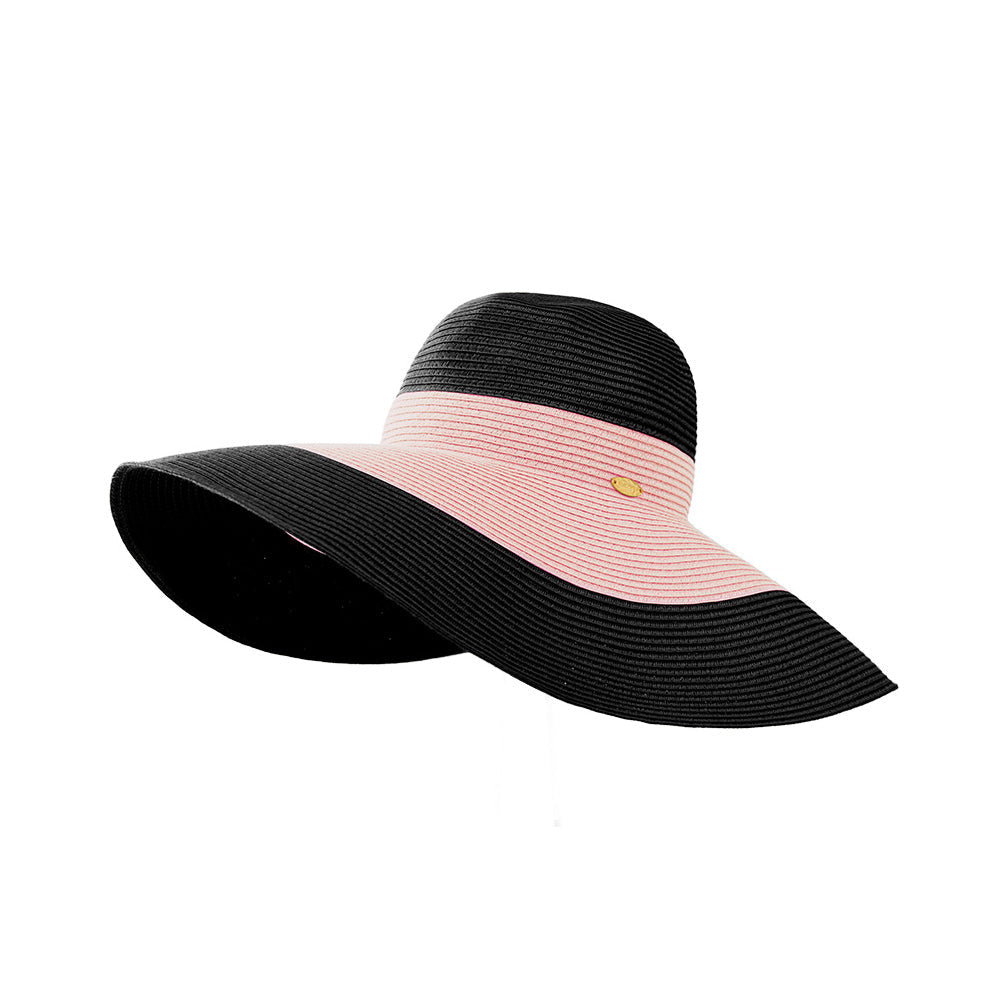 Women's 5.5 Inches Wide Brim Floppy Foldable Roll up Straw Hat UPF 50+