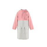 Pink Two-tone Rainproof Coat