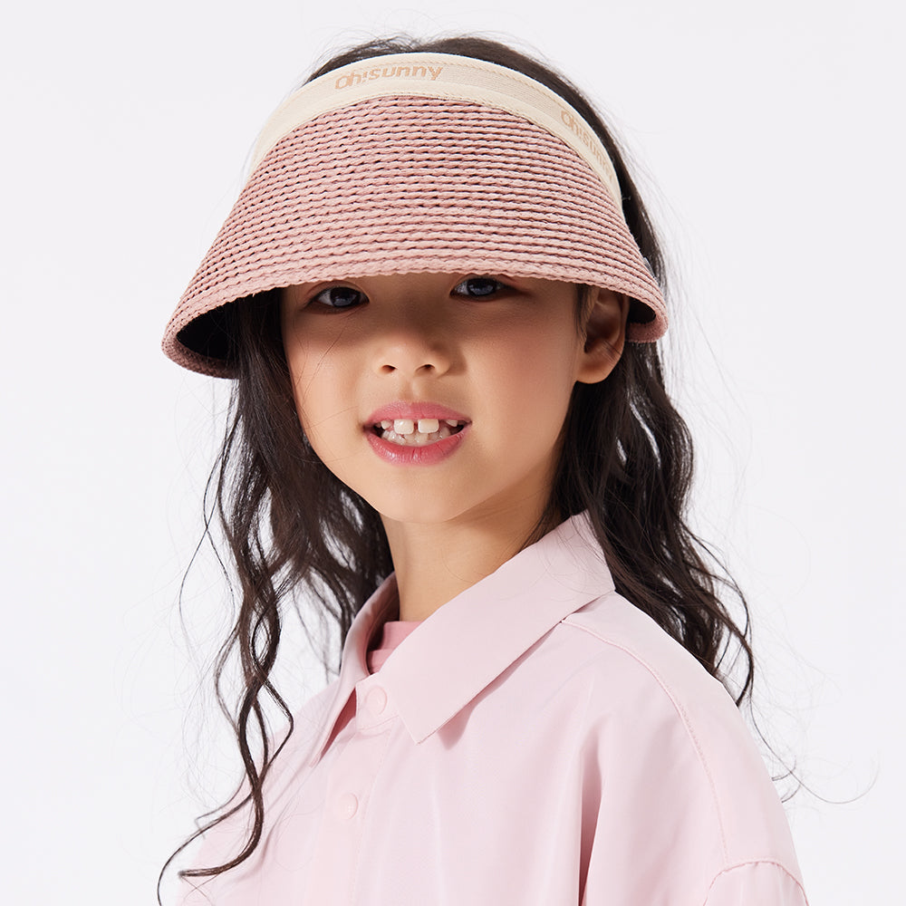 Kid's Wide Brim Sun Visor Cap UPF 50+ Sun Protection Straw Hat