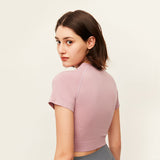 US Stock Women's Crop Tops Short Sleeve T-Shirt UPF50+ Slim Sexy Tee