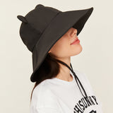 Women's Large Brim Sun Hat with Bear Ear UPF 50+