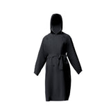 black hooded trench coat