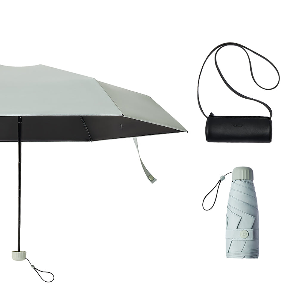 Rain Or Shine Black Plastic Sunscreen Umbrella with Portable Bag